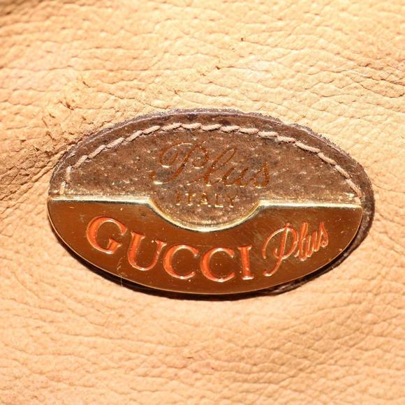 GUCCI PLUS GG Canvas Clutch Bag PVC Leather Beige Auth 50530 - Picture 9 of 16
